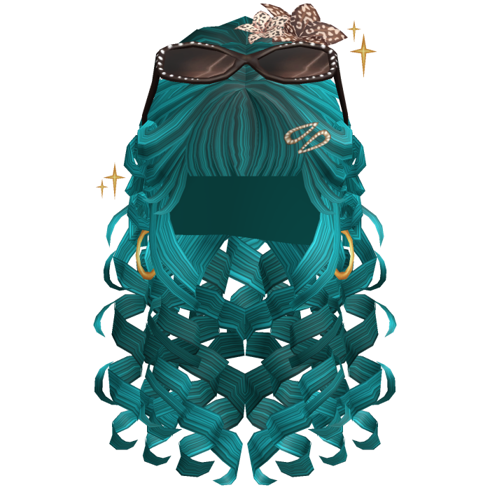 Blue Y2K Layered Curly Pigtails Hair
