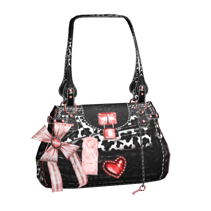 Red Y2K Leopard Bow Shoulder Bag