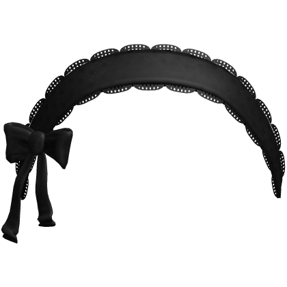 Doll Lace Black Headband w Bow 
