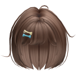 kawaii bone clip bob in brown