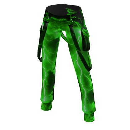 Green Lightning Bolt Pants