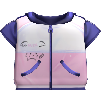𖹭◞ kawaii cute cat pink & blue gym jacket ! ! 