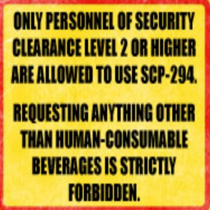 SCP 294 Sign Roblox decal