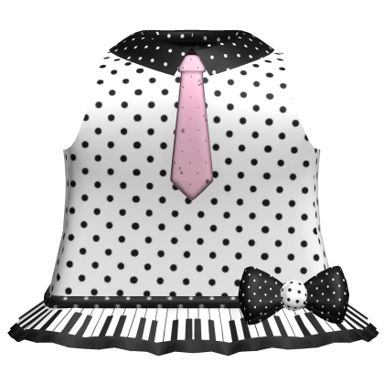 cute gothic white polka dot piano key dress w tie