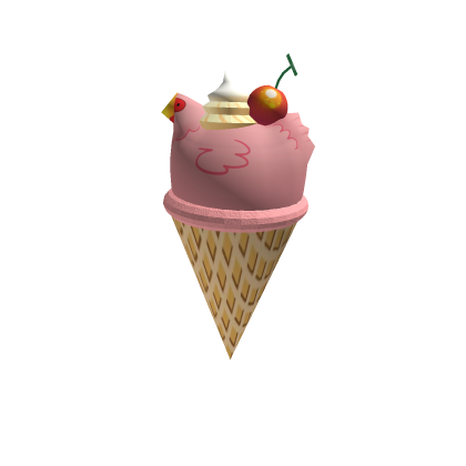 chicken shaped strawberry ice cream cone