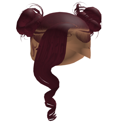Cute Cherry Red Twin Bun Curls in Dark Red