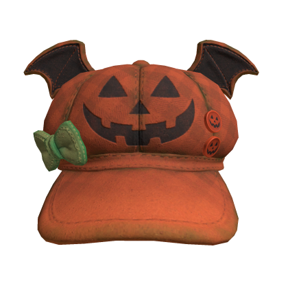 Cute Halloween pumpkin orange hat with bat wings🎃 Roblox item