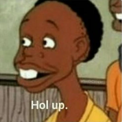 Hold up cartoon reaction