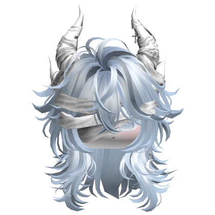 Horned Anime Demon Wolfcut (Sky Blue)