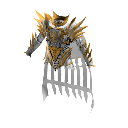  Medieval Knight Armor Top w/ Cape White Gold
