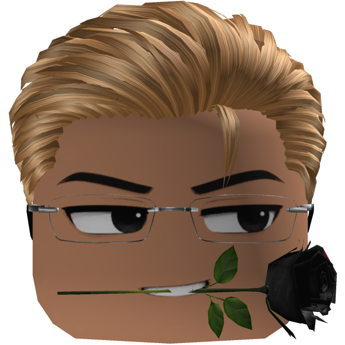 Blonde Slickback Cuteboy w/ Glasses & Black Rose 