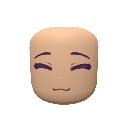 Closed Eyes Anime Face Head - Cute Mask