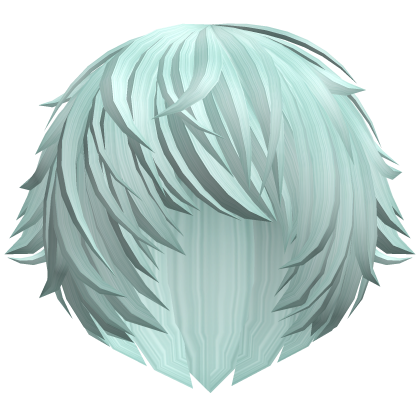messy cyan vampire emo anime hair w tufts
