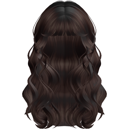 Messy Curly Pop Star Brown Hair w Bangs Roblox item