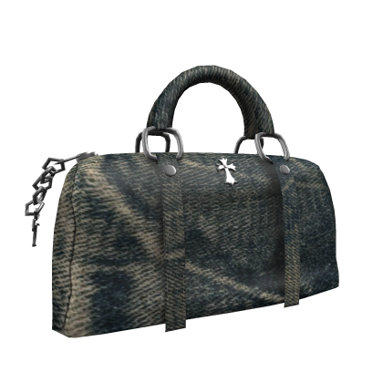 Vintage Denim Cross Designer Duffel Handheld Bag