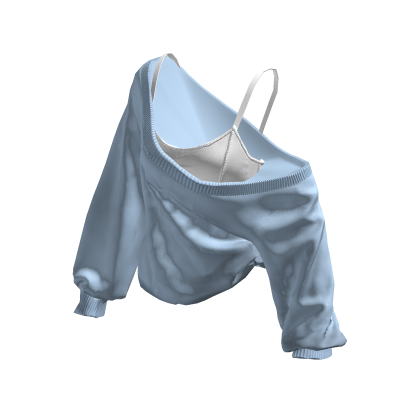 Cozy Baggy Sweater (Blue&White) thumbnail