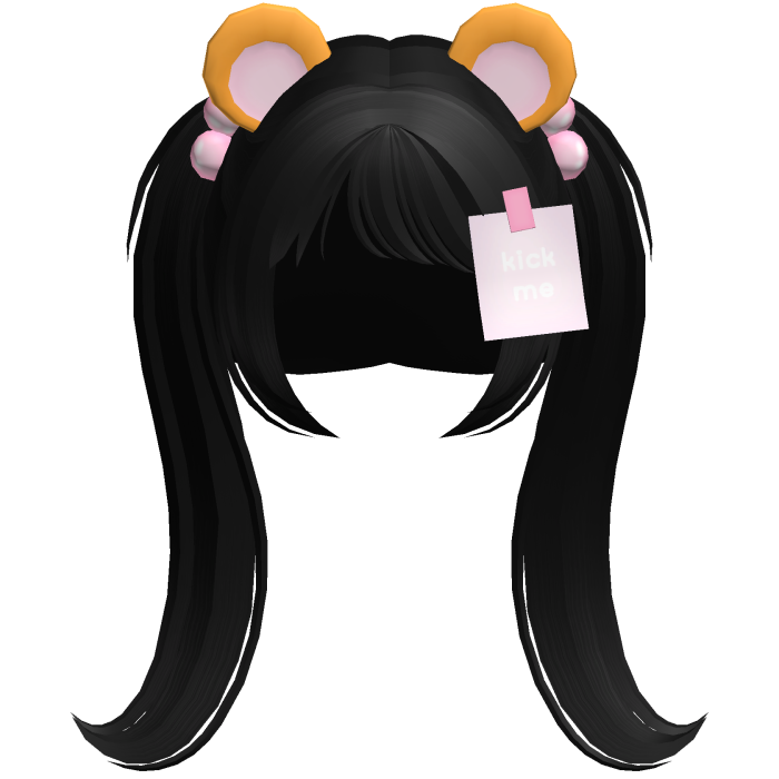 black kawaii tween hamster silly pigtails