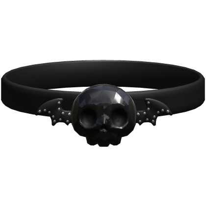 black skull bat halloween thick choker