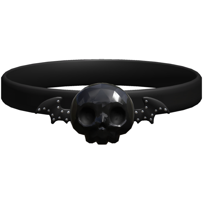 black skull bat halloween thick choker
