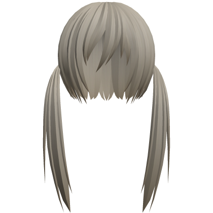 ash blonde razor cut low pigtails