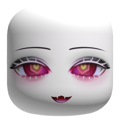 Cute Pretty Vampire Face With Pink Eyes - White Roblox item