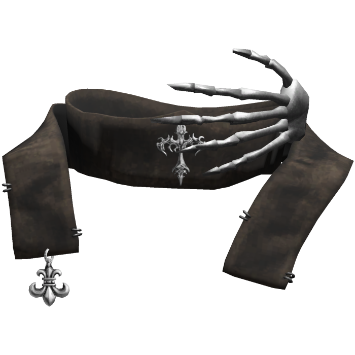 Brown Emo Skeleton Cross Grunge Gothic Neck Scarf