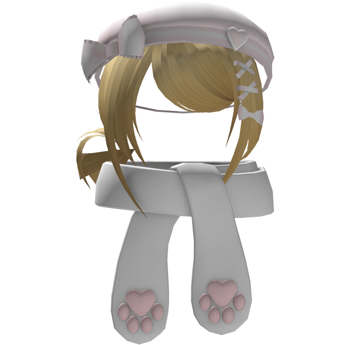 Shoujo Low Side Bun Blonde Hair W/ Beanie Scarf 