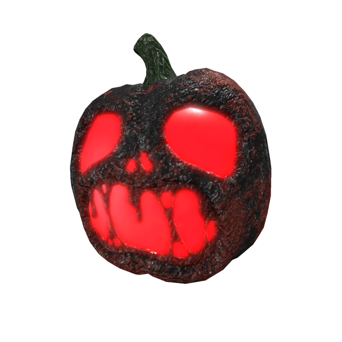 Emissive Halloween Black Rotten Pumpkin Hat