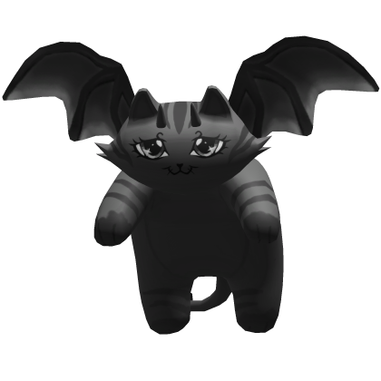 Cute Kawaii Black Devil Angel Flying Cat Kitten