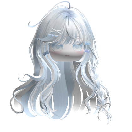Shoujo Girl Braids w/ Bow Clips (Light Blue) Roblox item