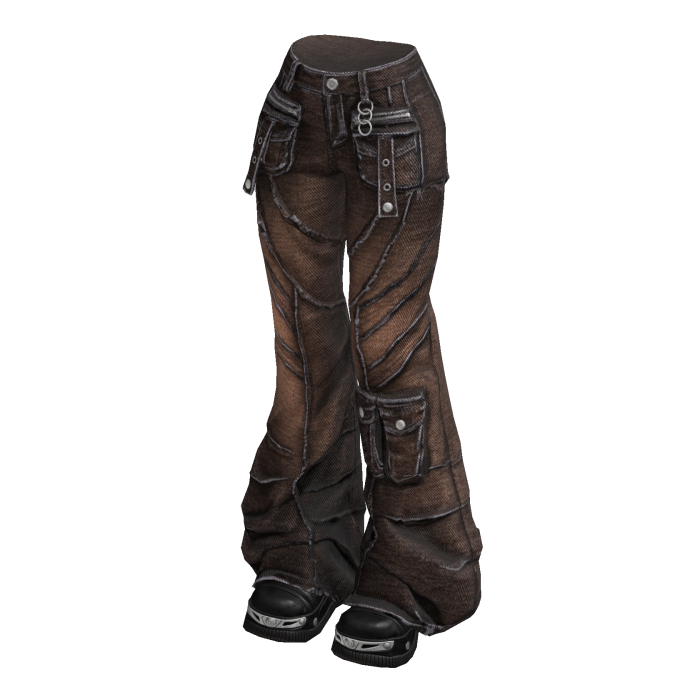 Brown Y2K It-Girl Flared Denim Jeans