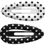 𖹭 : cute polka dot black & white hairclips clips 