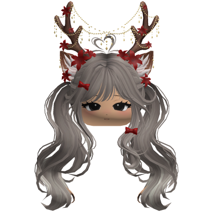 Ethereal Christmas Fairy Fawn Pigtails w/ Antlers