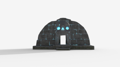 Stylized Skull Gate Cave Entrance Low Poly PBR preview 4
