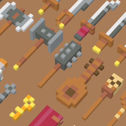 Low Poly Voxel Weapons