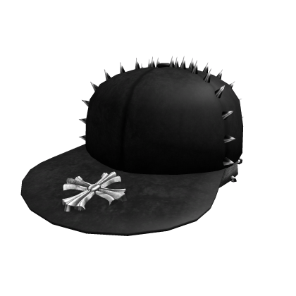 spiky y2k pierced punk cross hat in black