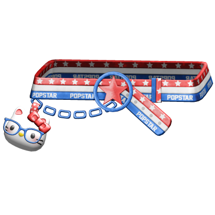 Amekaji Gyaru Harajuku Kitty Chain Belt Red Blue