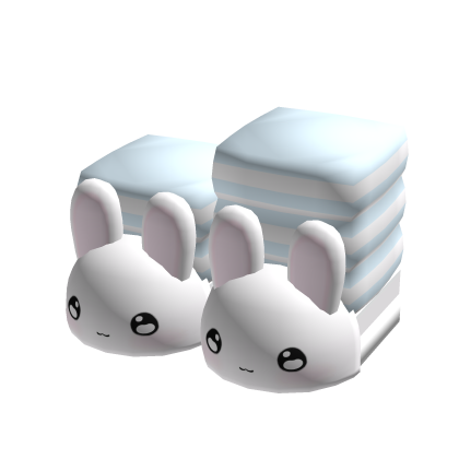 ♡ : cute bunny slippers w/ blue striped socks