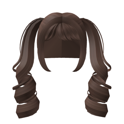 Brown Curly Pigtails w/ Bangs Roblox item
