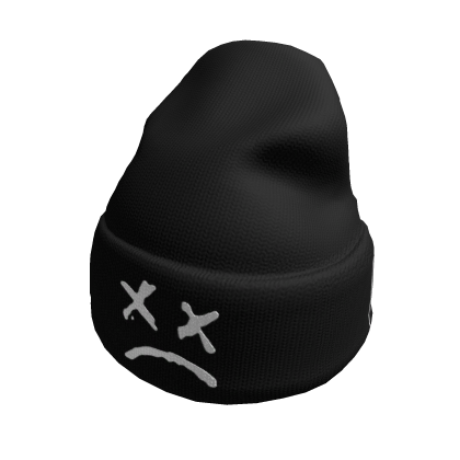 Sad face beanie [black] Roblox item