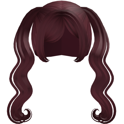 sweet red confident long wavy curly pigtails  Roblox item