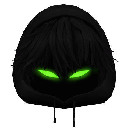 Black Messy Anime Boy Hair w/ Y2K anime hood (✔)