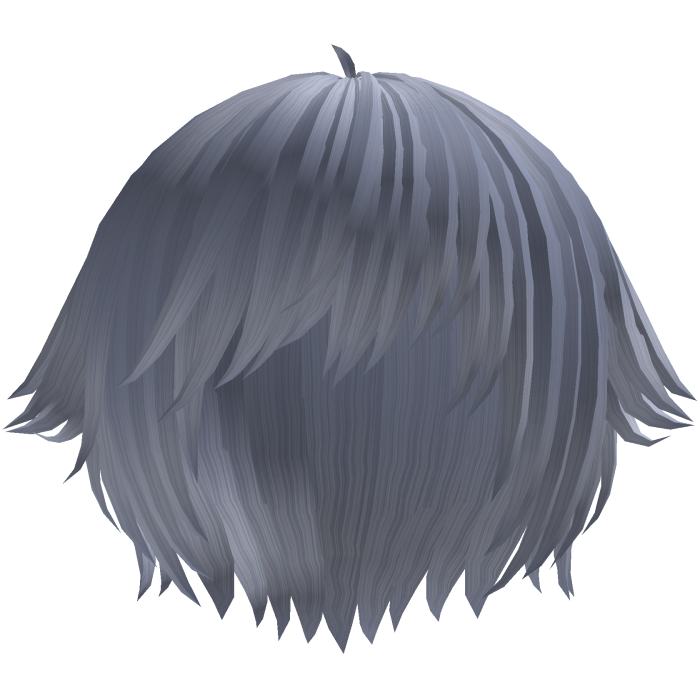 ´ཀ` emo anime catboy tufts hair in ash blue