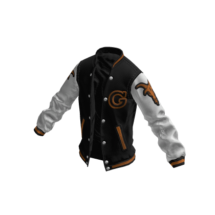 College Jacket | Black White Orange