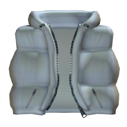 Y2K Hooded Puffer Vest – White thumbnail
