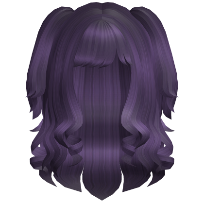 Cute Swirly Curled Pigtails (Purple)