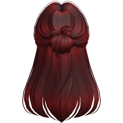 Sleek Layered Half-Up Bun (Burgundy)