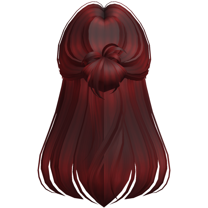 Sleek Layered Half-Up Bun (Burgundy)