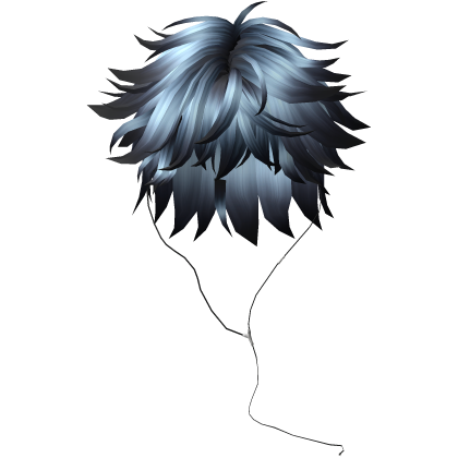 Y2K emo boy with headphones, blue hair