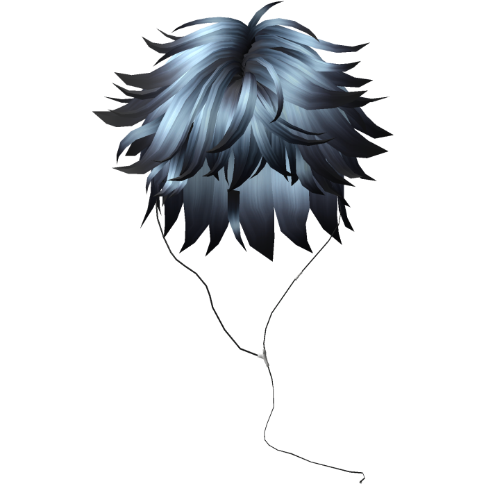 Y2K emo boy with headphones, blue hair